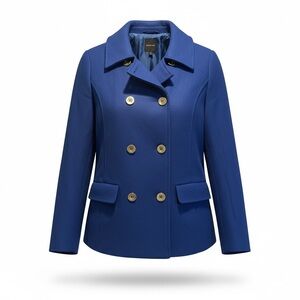 Rampage Women's Blue Pea Coat with Gold Buttons